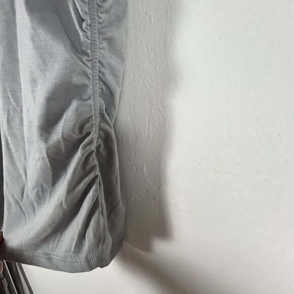 Athleta Womens With Ease Cinch Tee Large Short Sleeve Breathable Gray New - Picture 3 of 7